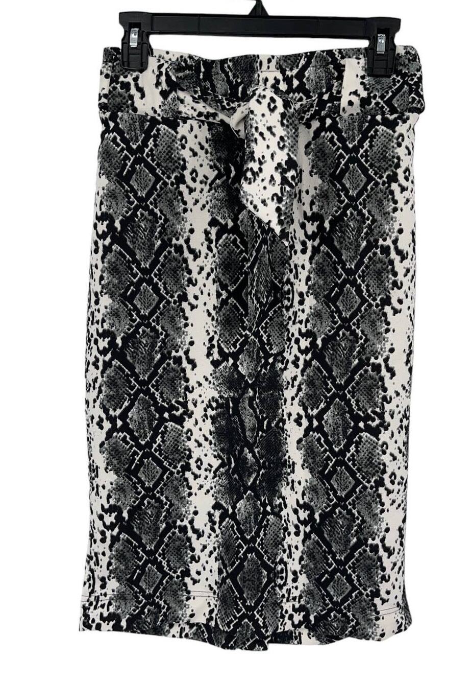 Sentimental NY skirt pencil snake print black white Medium M